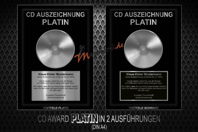 CD Auszeichnung in GLANZ-PLATIN